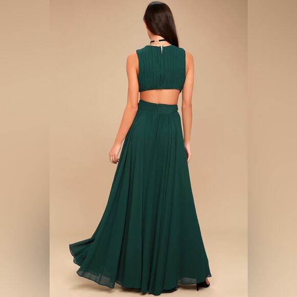 Lulus Vivid Imagination Forest Green Cutout Maxi Dress - Picture 6 of 6